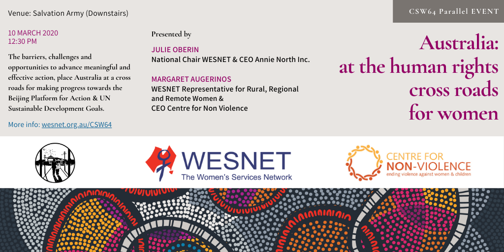 WESNET Parallel Event – CSW65 – 22 March 2021 (New York) 23 March (Canberra)